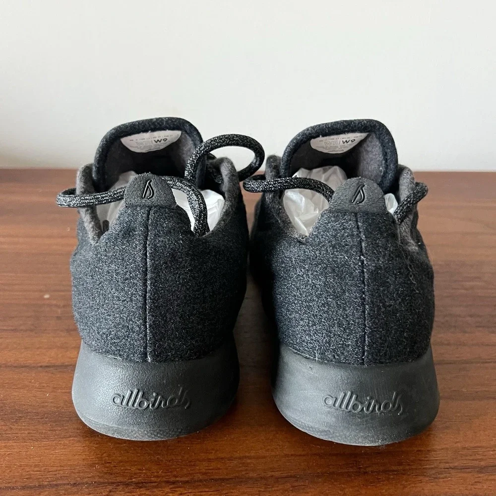 Allbirds Wool Runners Black Men's US 9 Merino Wool Sneakers WRW9 - Picture 3 of 7